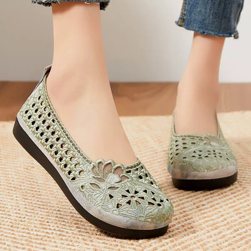 Old Beijing Cloth Female Tennis Breathable Mesh Mother Canvas Shoes Newgew