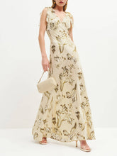 Leila Printed Knotted Flare Maxi Dress Newgew Dresses