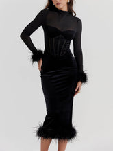 Black Velvet Midi Dress Newgew Dresses