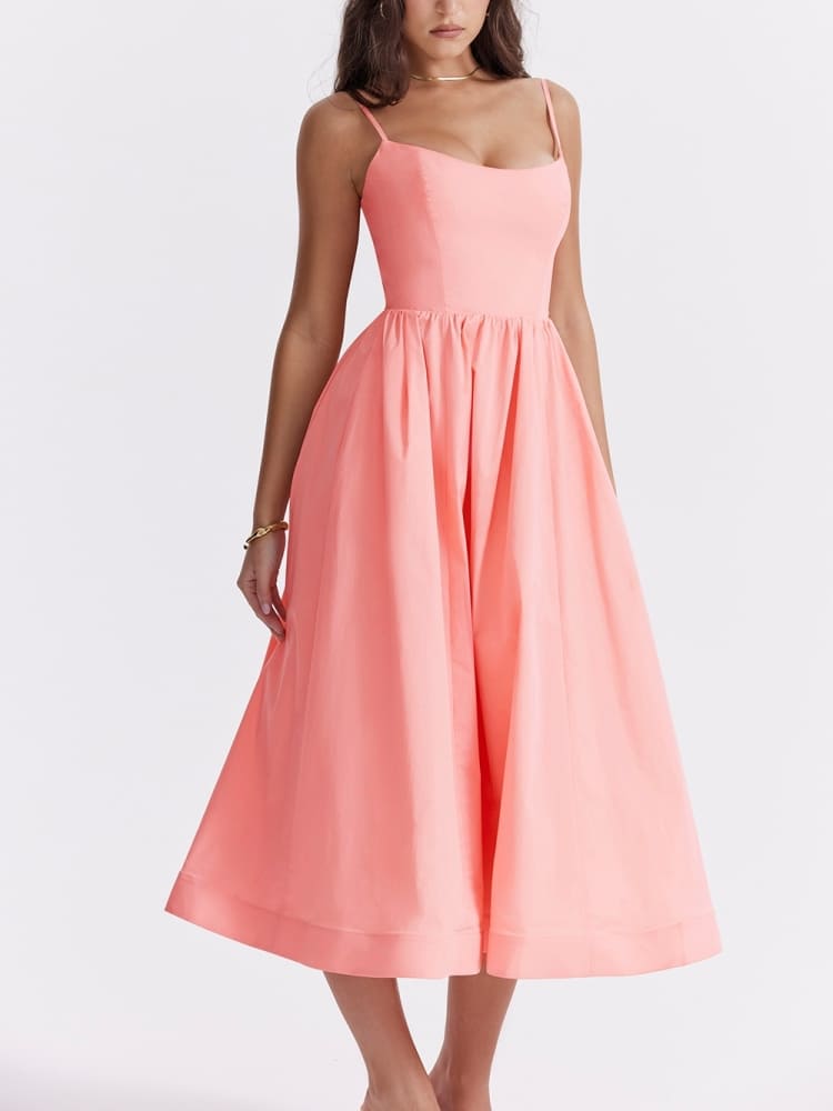 Rose Pink Cotton Corset Sundress Newgew Dresses
