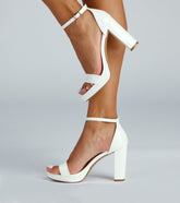 Sleek Patent Faux Leather Platform Heels Newgew