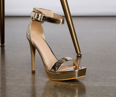 Luxe Glamour Chrome Platform Heels Newgew