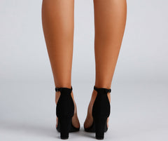 Classic And Sleek Nubuck Block Heels Newgew