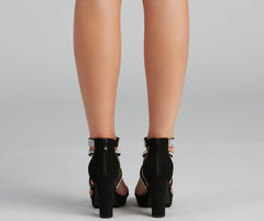 Bring On The Glitz Rhinestone Block Heels Newgew