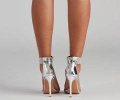 Rhinestone Drip Chrome Stiletto Heels Newgew