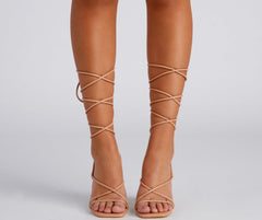 Chic Look Lace-Up Block Heels Newgew