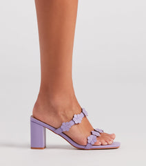 In Spring Floral Block Heel Mules Newgew