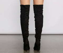 Essential Faux Suede Stiletto Thigh High Boots Newgew