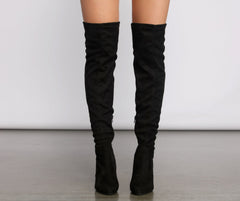 Essential Faux Suede Stiletto Thigh High Boots Newgew