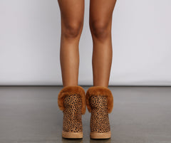 Cheetah Print Faux Suede Booties Newgew