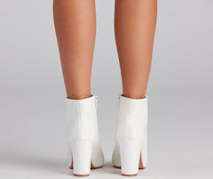 Style Goals Faux Leather Almond Toe Booties Newgew