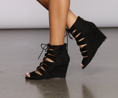 Laced In Style Wedge Heels Newgew