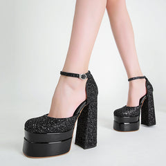 Shiny Heeled Sandals Newgew
