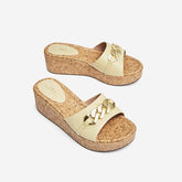 Tata Chain Decor Wedge Sandals Newgew