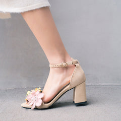 Bessi Floral Ankle Strap Sandals Newgew