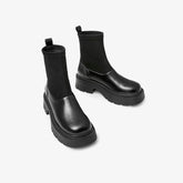 Thick-soled Chelsea Knitted Tube Short Boots Newgew