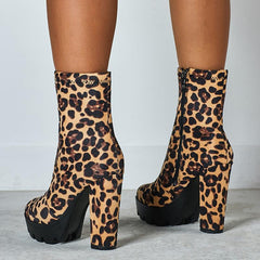 Side Zip Chunky Heeled Classic Boots Newgew