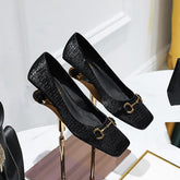 Square-toe Kitten Heeled Pumps Newgew