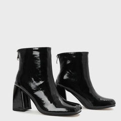 British Style Chunky Square Toe Mid-calf Boots Newgew