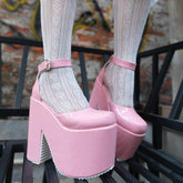 Halloween Super High Waterproof Platform Patent Leather Heels Newgew
