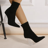 Crystal Thick Heel Boots Newgew