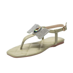 Rhinestone Flat Sandals Newgew