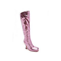 Reflective Foil Heeled Boots Newgew