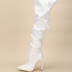 Stiletto Heeled Side Zip Slouchy Boots Newgew