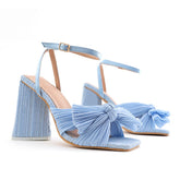 Bow Decor Heeled Sandals Newgew