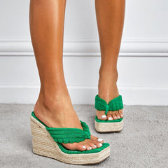 Espadrille Wedge Thong Sandals Newgew