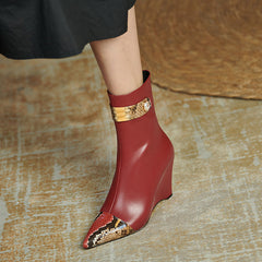 Felix Pointed Toe Burgundy Ankle Boots Newgew