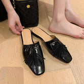 Elsa Womens Black Flat Mules NEW GEW