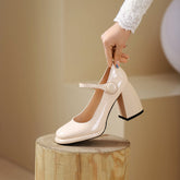 Claire Chunky Heel Mary Janes Pumps NEW GEW