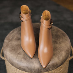 Cheyenne Heeled Ankle Boots with Chain NEW GEW