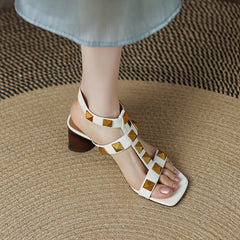 Danika Rivet Handmade Chunky Heel Sandals NEW GEW