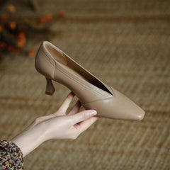 Gwen V Cut Nude Kitten Heels Newgew