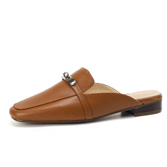 Erin Brown Flat Mules NEW GEW