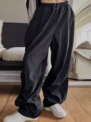 Zip Fly Wide Leg Parachute Pants NewGew