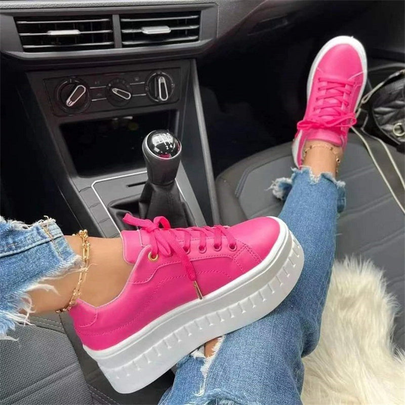 Fashion Casual Patchwork Frenulum Solid Color Round Comfortable Flats Shoes NewGew