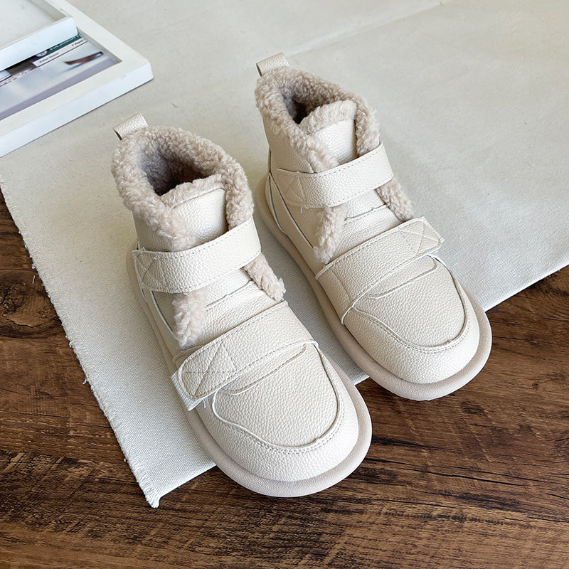 Women Minimalist Soft Furred Flat Boots Newgew Shoes