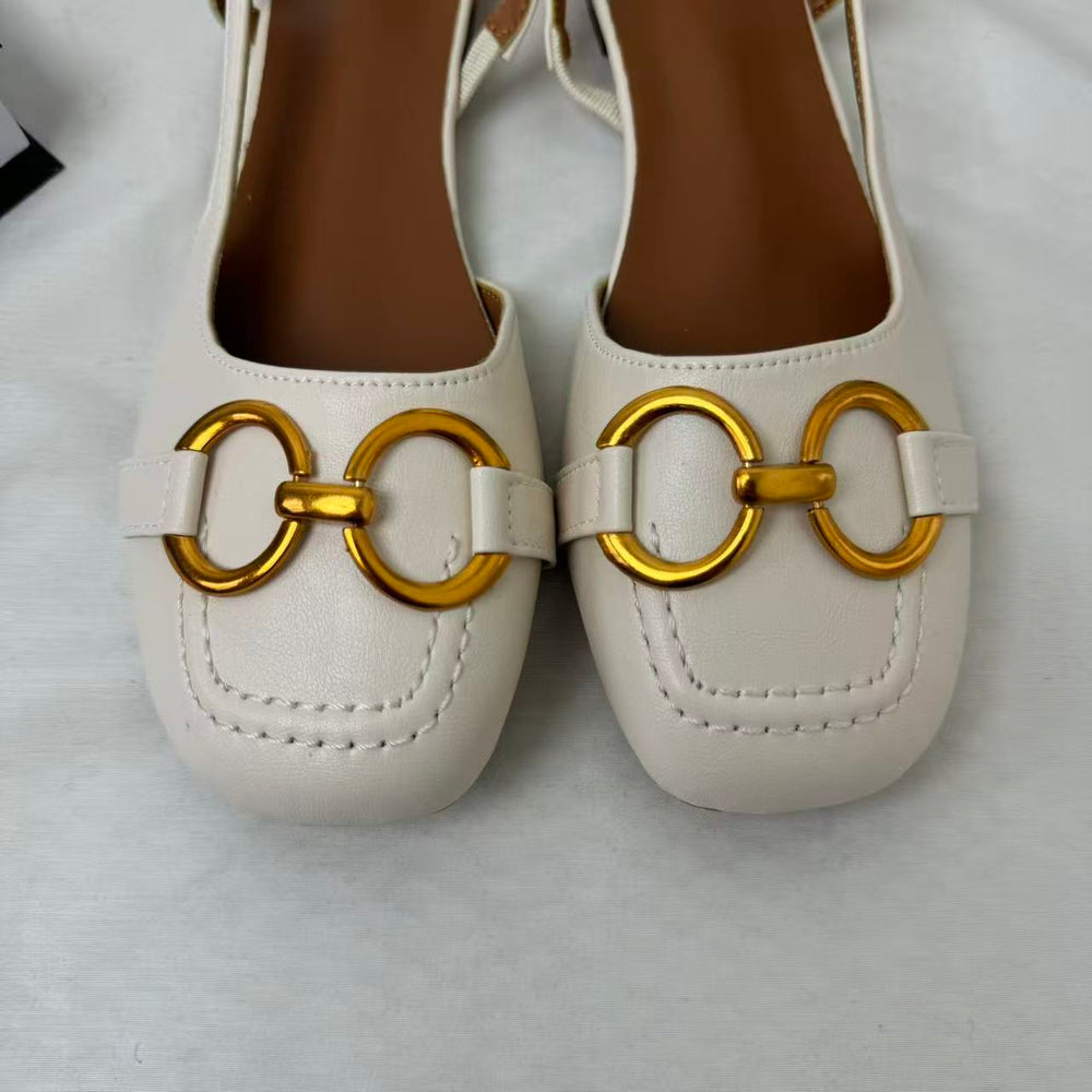 Metal Horse Bit Buckle Platform Heels PinTow