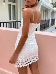 Summer Suspender Lace Hollow Mini Dress Newgew Dresses