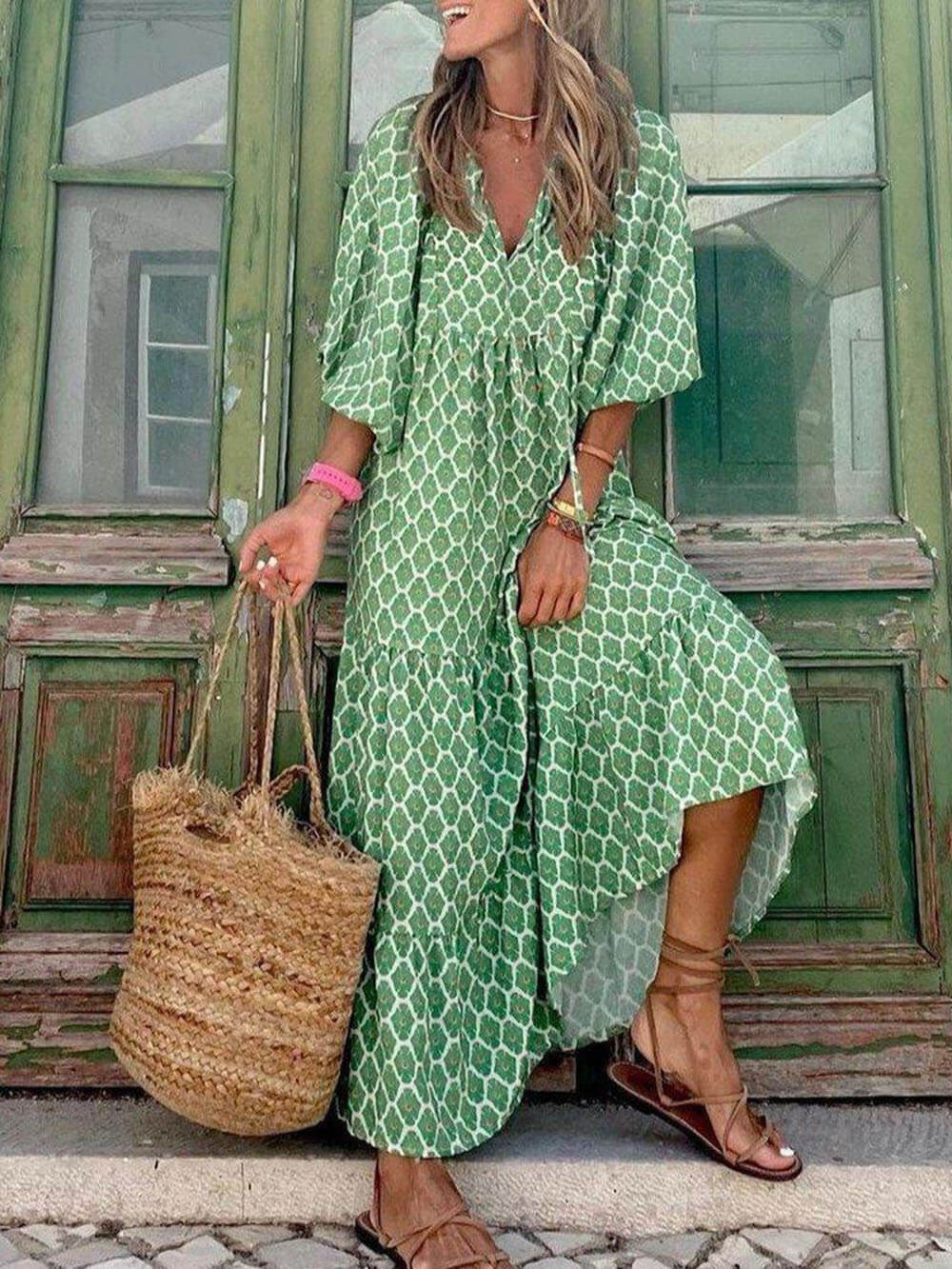 Bohemian Printed Maxi Dress Newgew Dresses