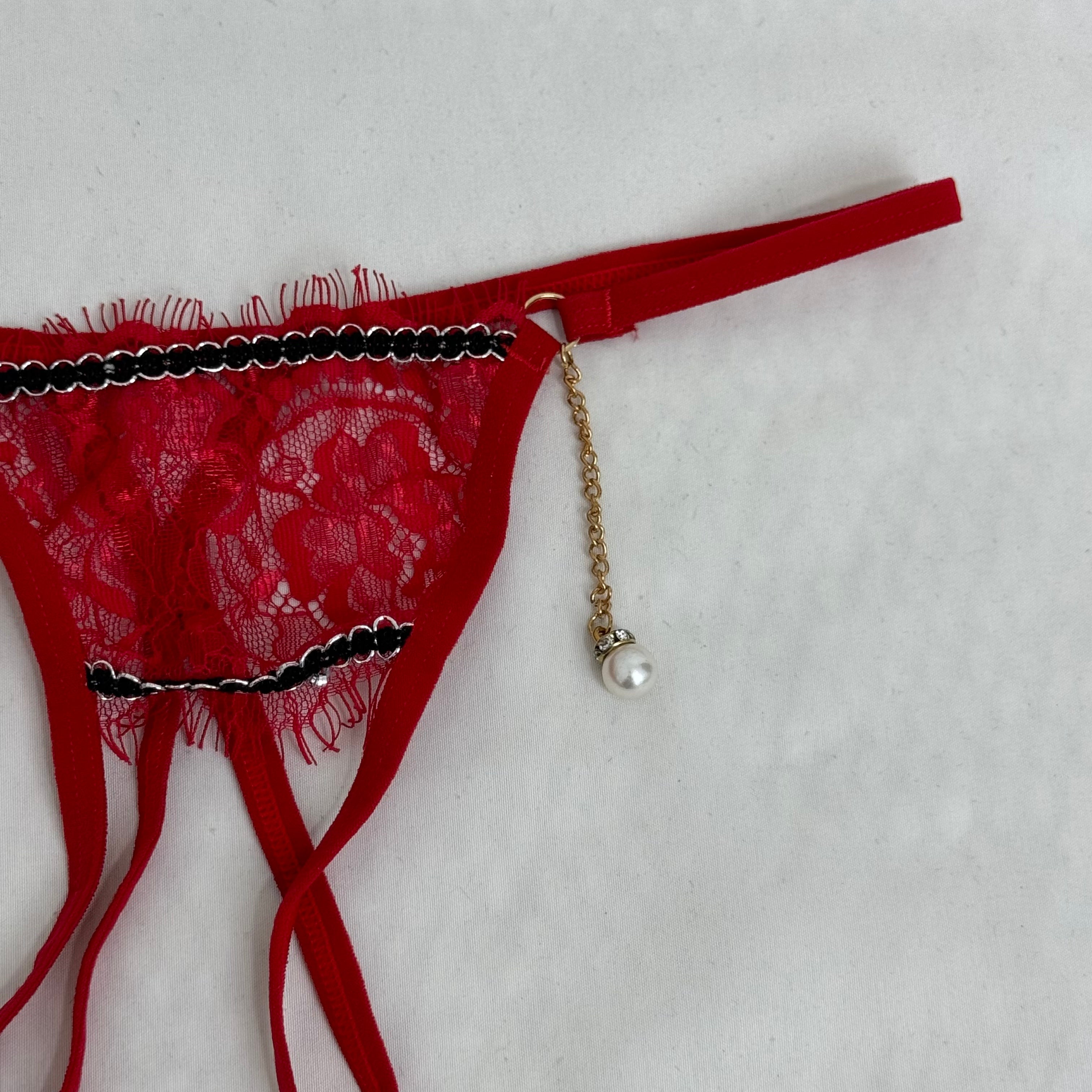 Lace European And American Style Low-Waisted Thongs PinTow