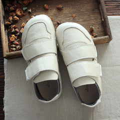 Women Handmade Retro Leather Flat Casual Shoes Newgew Shoes