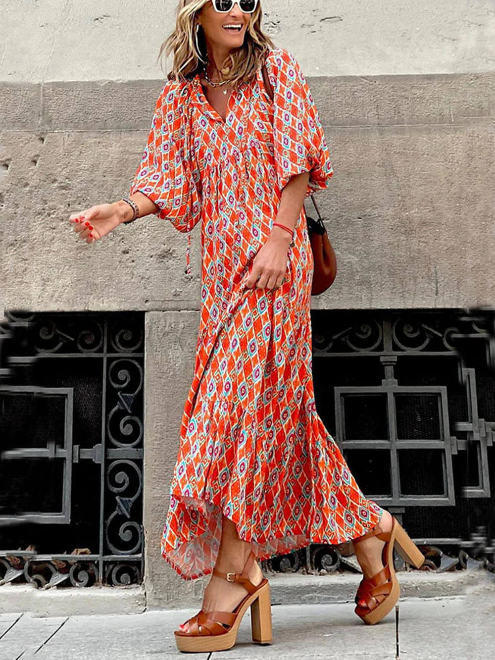 Bohemian Printed Maxi Dress Newgew Dresses