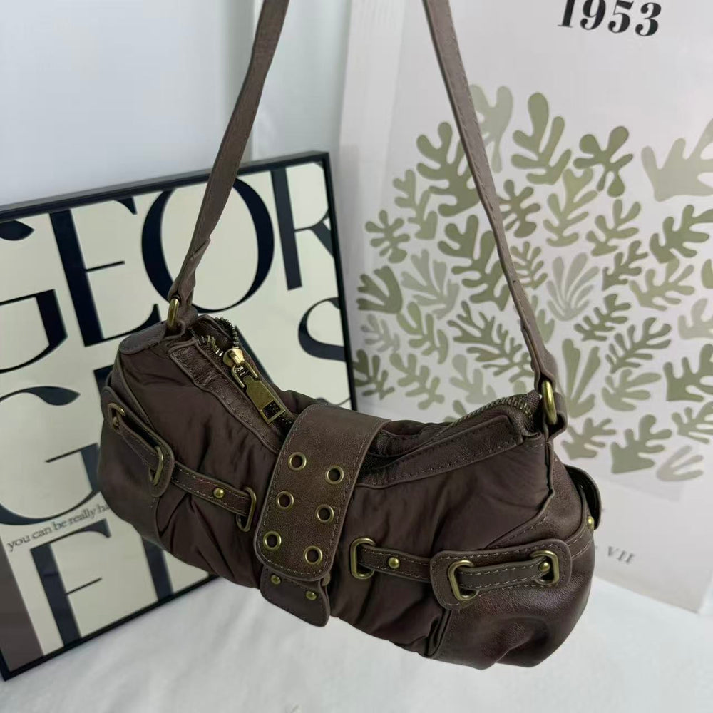 Distressed Vintage-Style Underarm Bag PinTow