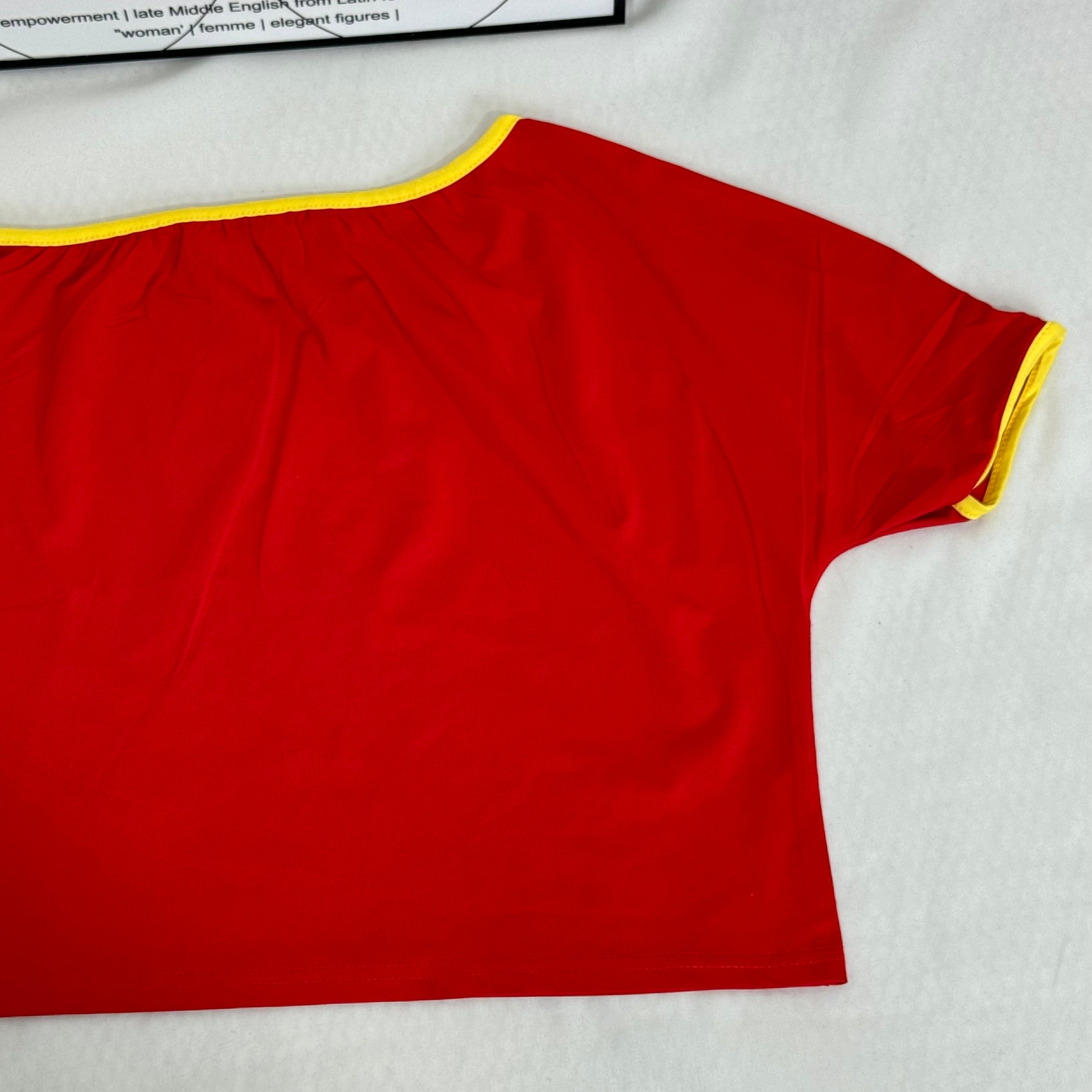 Stitched Diamond Lettered Fitted Top PinTow