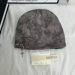 Distressed Ripped Knit Hat PinTow