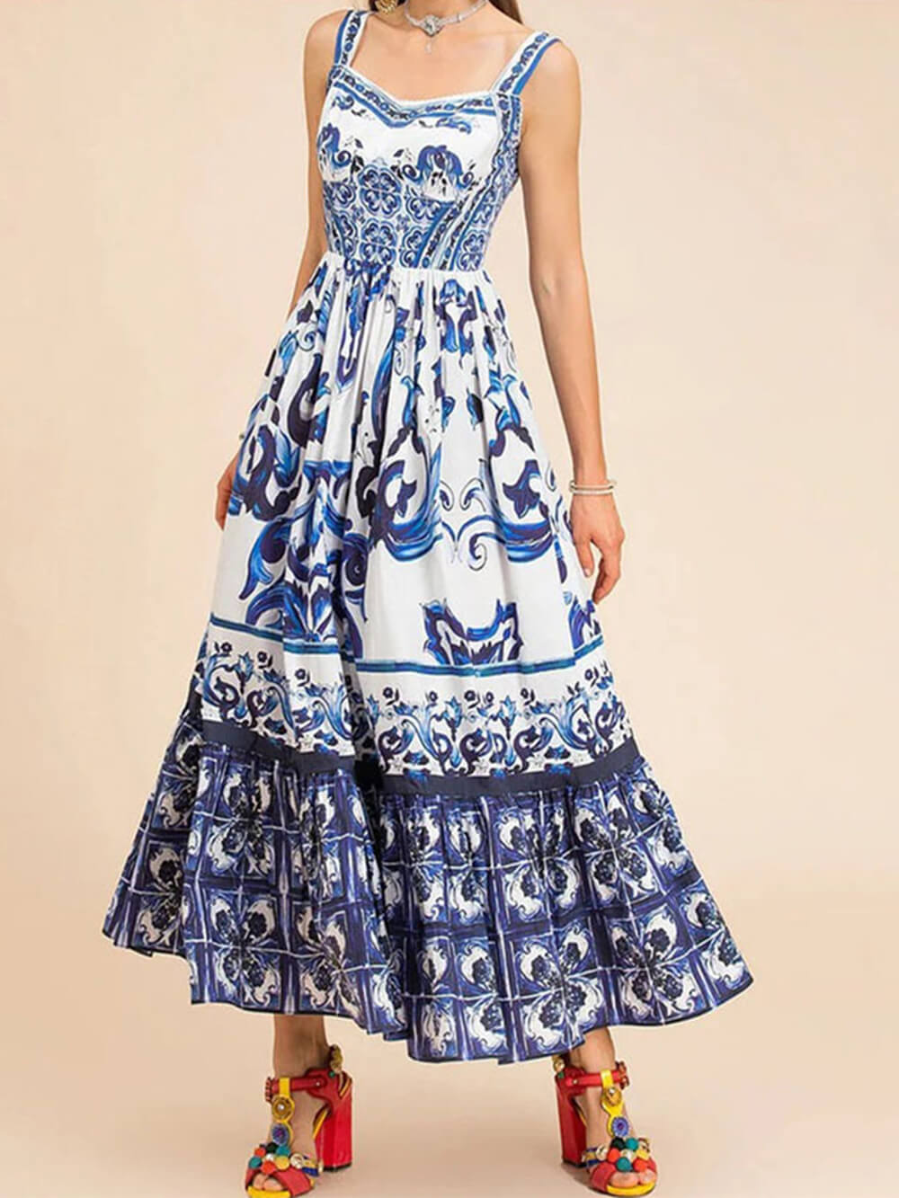 Casual Sling Print Loose Dress Newgew Dresses